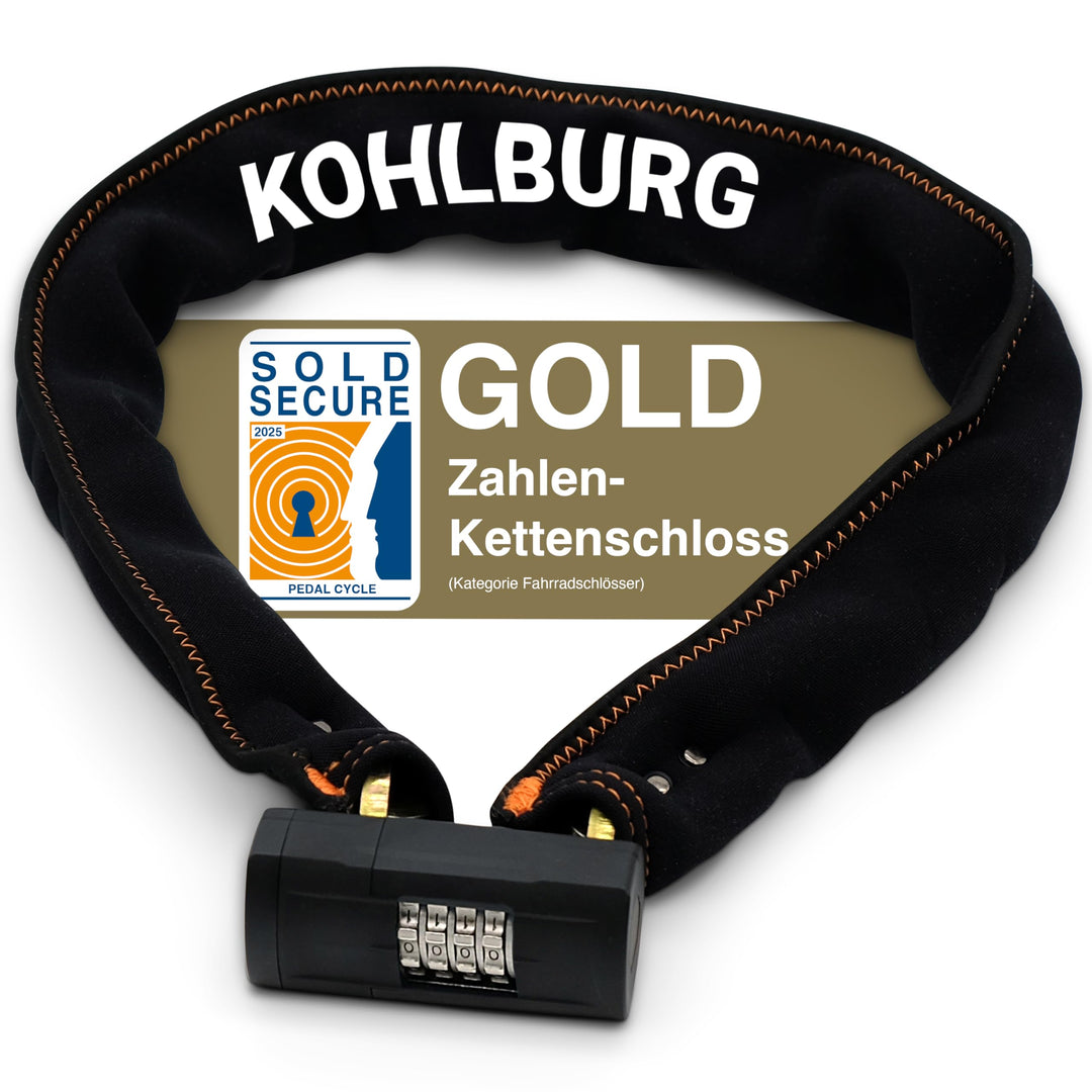 KOHLBURG massives 110cm Fahrradschloss Zahlenschloss mit höchster Sicherheit [Sold Secure GOLD] - si