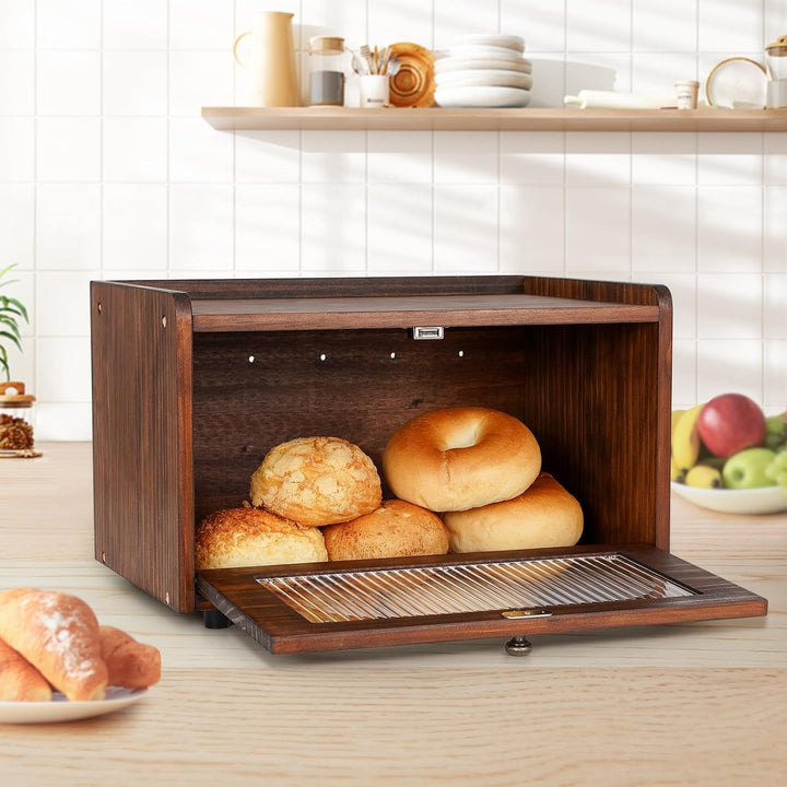GUUSII HOME Brotkasten Holz Brotbox Küchentheke Brotaufbewahrung Zirbenholz Brot Aufbewahrungsbox Kü