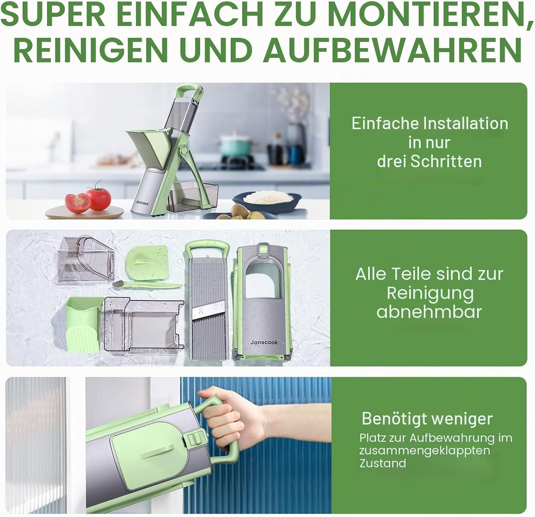 Safe Veggie Chopper Gemüseschneider, Pommes Frittierschneider, Zwiebelhacker, Gemüsehobel, multifunk