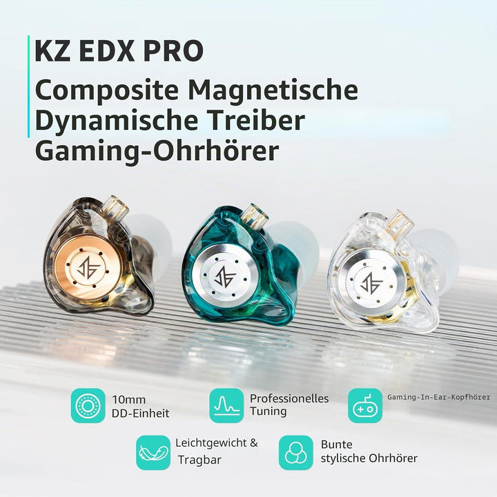 Keephifi KZ EDX Pro In Ear Monitor, IEM-Kopfhörer, Dual DD HiFi Stereo Sound, kabelgebunden, Geräusc
