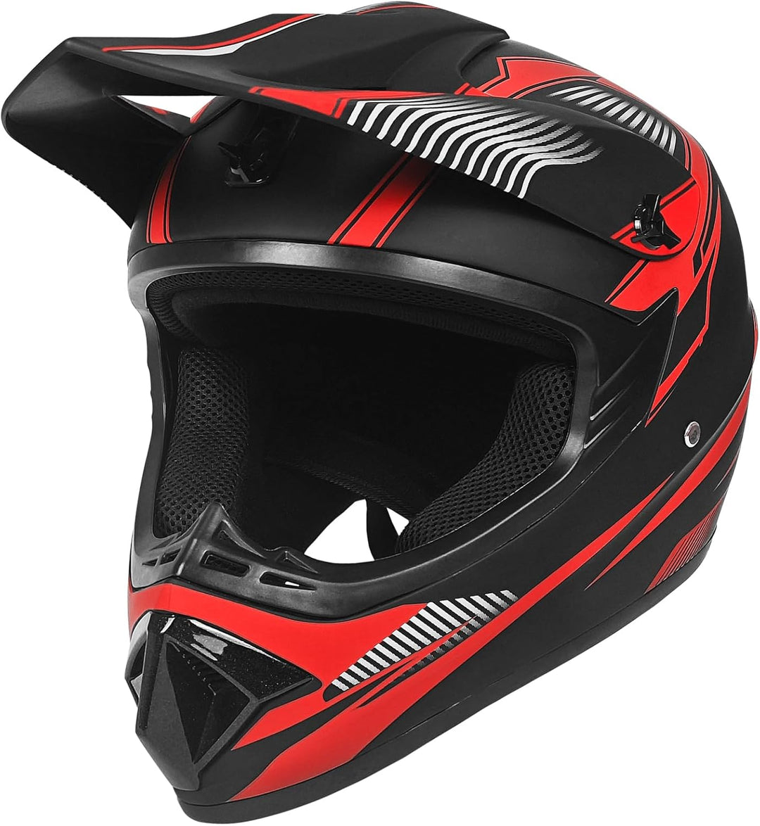 Jugend Motorradhelme,Kinderfahrradreithelm,Junge Und Mädchen, Roller Ski ATV Helm,ECE-Zertifizierung