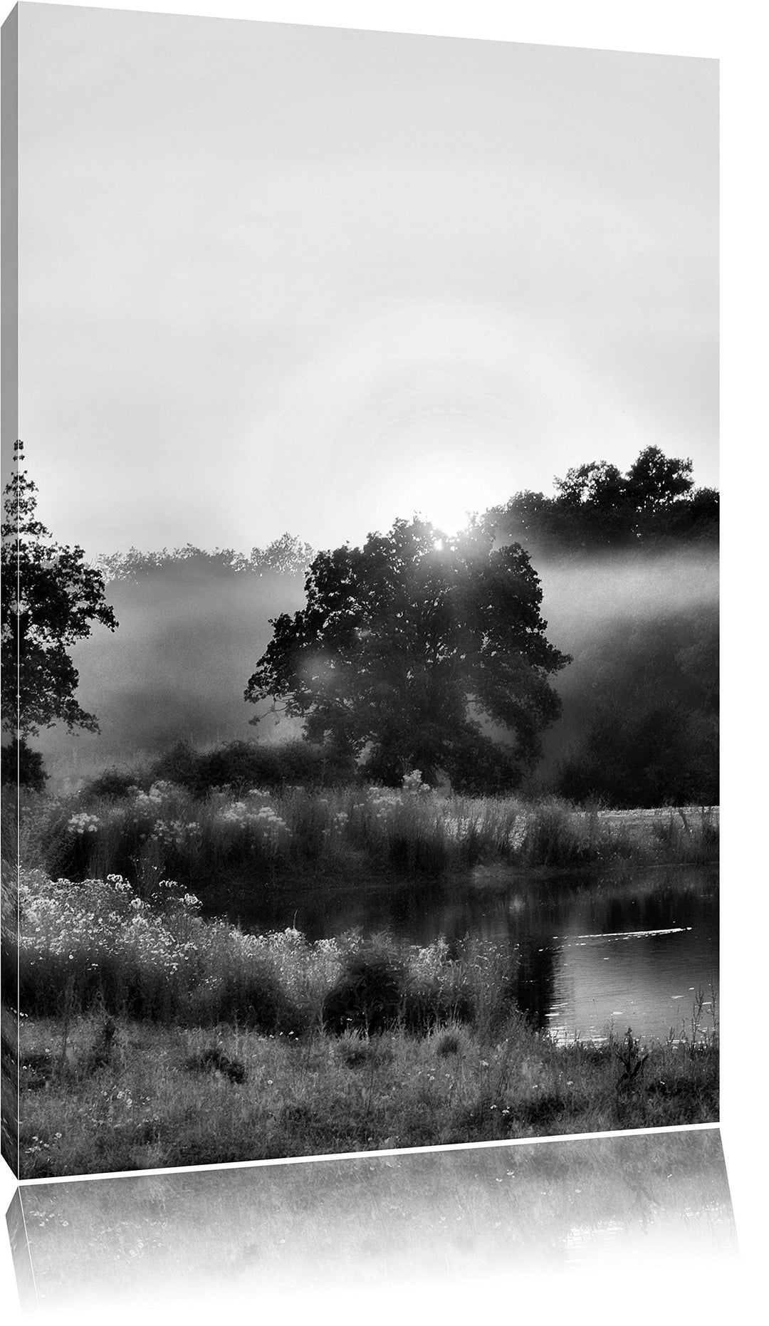 Pixxprint britische Landschaft / 100x70cm Leinwandbild bespannt auf Holzrahmen/Wandbild Kunstdruck D