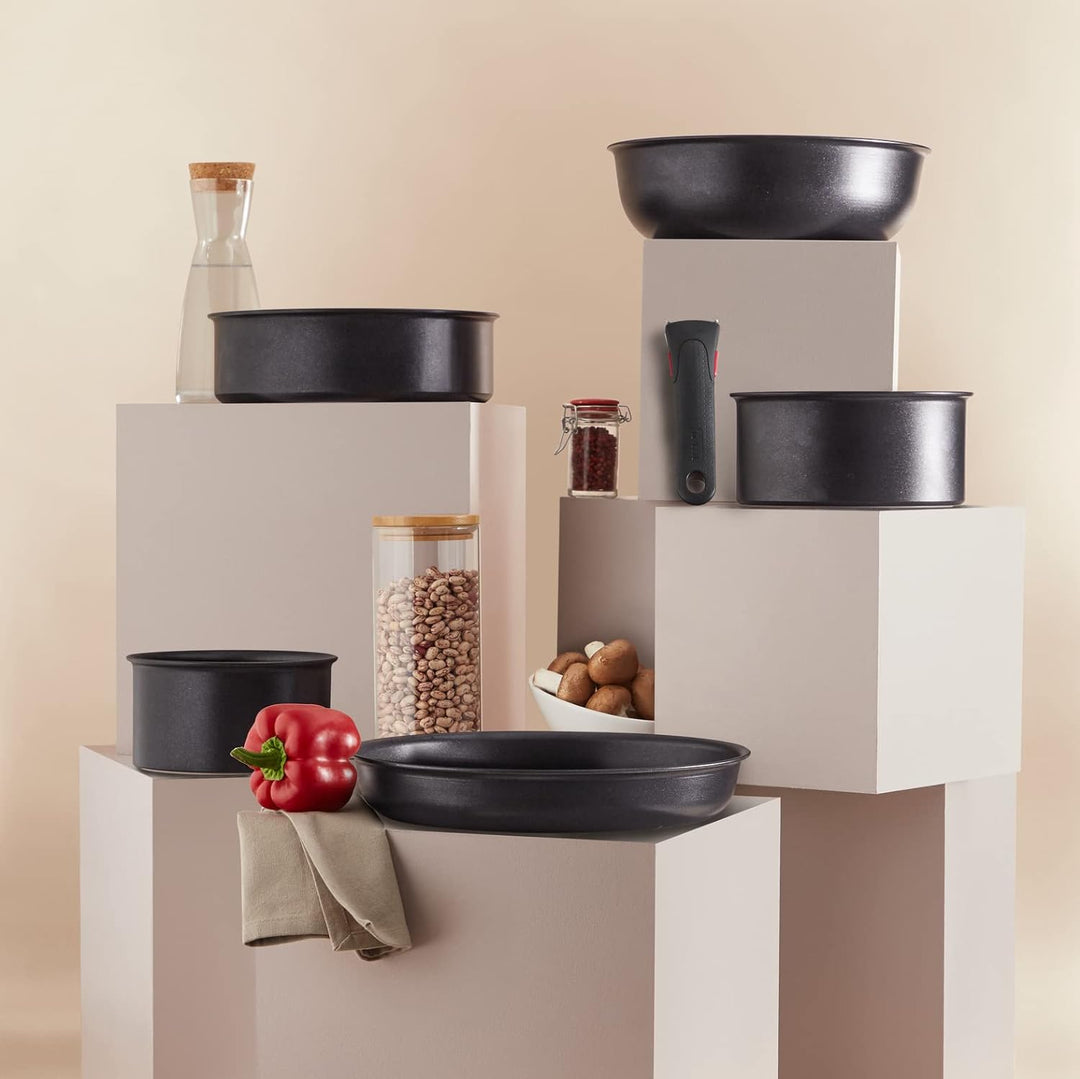 Tefal Ingenio Eco Resist Stieltopf, 18 cm (2,1 l), stapelbar, Induktion, leicht zu reinigen, Antihaf