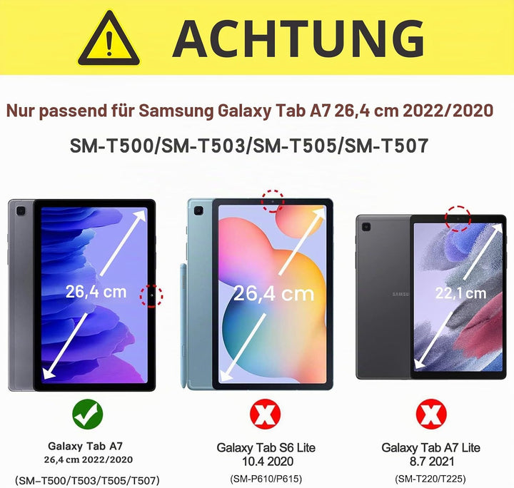 BRAECN für Galaxy Tab A7 Hülle - Samsung Tab A7 10.4" 2020/2022 Schwarz | Stossfeste Schutzhülle, 36