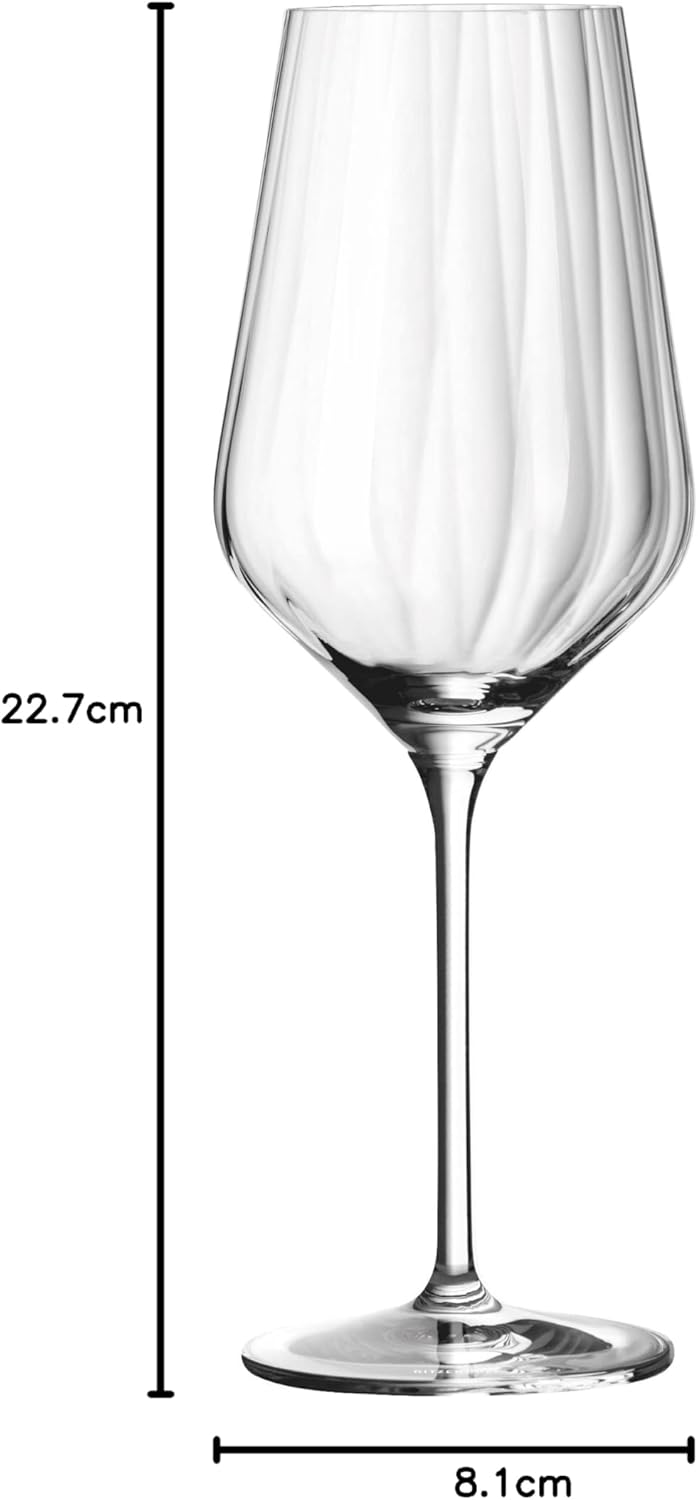 RITZENHOFF 3671002 Weissweinglas Set 300 ml – Serie Sternschliff Nr. 2 – 2 Stück – mit Relieflinie –
