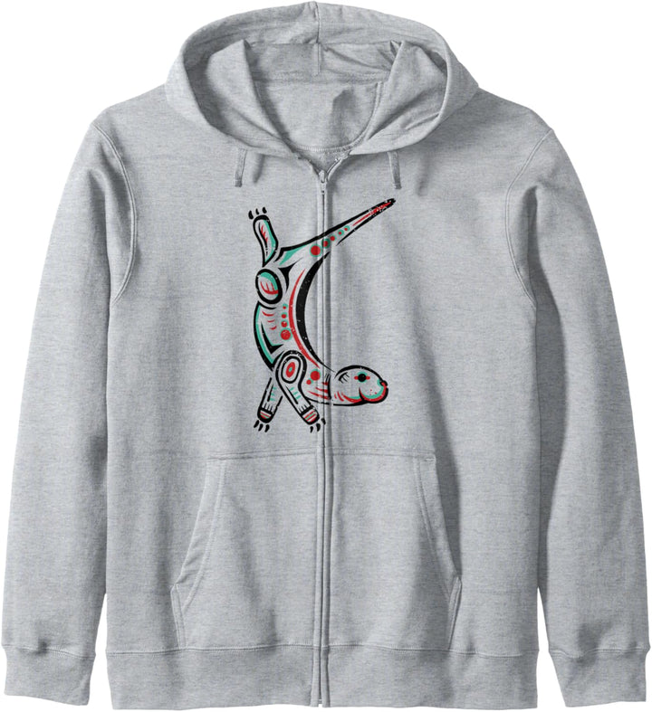 Native American Otter Astrologisches Zeichen Indianer Tierkr Kapuzenjacke