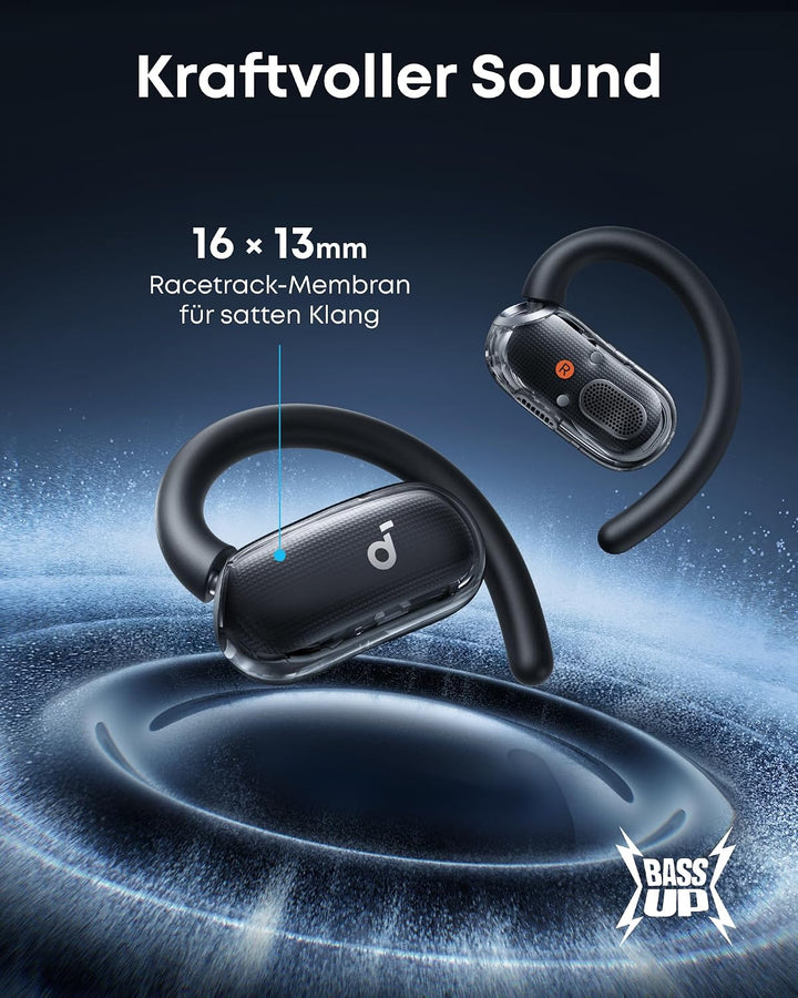 soundcore V40i by Anker, Open-Ear Kopfhörer, transparentes Case ohne Deckel, 4 einstellbare Position