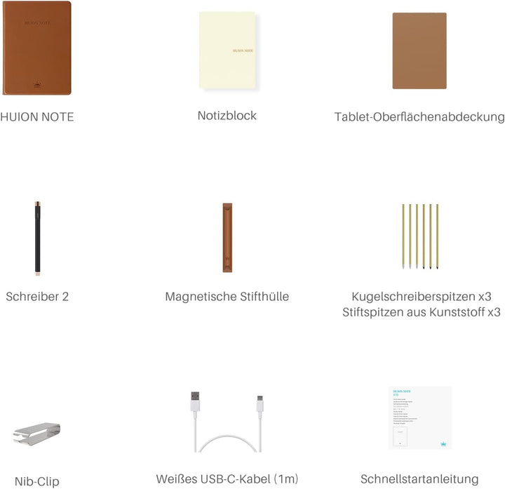 HUION Note X10 Grafiktablett für Laptop, Digital 2-in-1 Kabelloses Bluetooth Notizbuch, Elektronisch