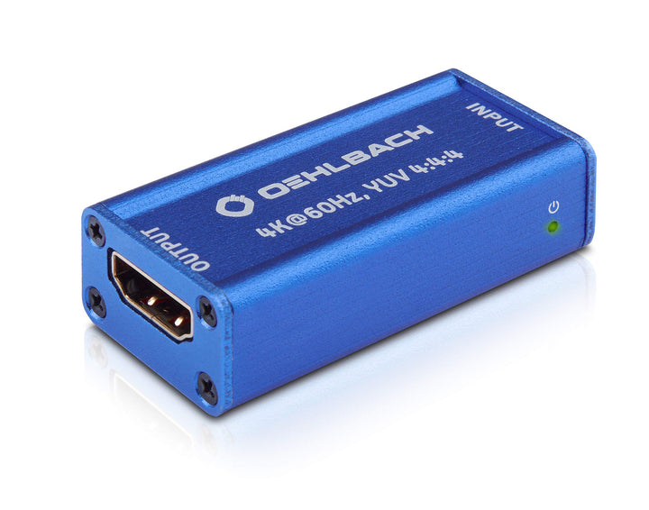 Oehlbach UltraHD Repeater (HDMI Signalverstärker für UltraHD Signale, HDR, Dolby Vision, 4K mit 60Hz