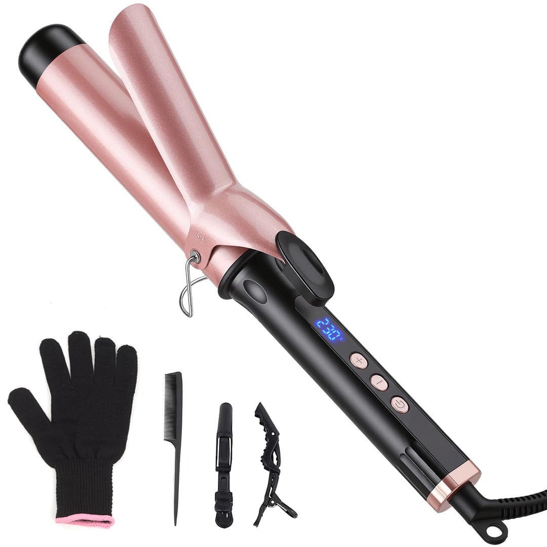 Lockenstab Grosse Locken 38mm mit Quarz-Keramik-Beschichtung | 14 Temperaturstufen, LCD 100-230°C, m