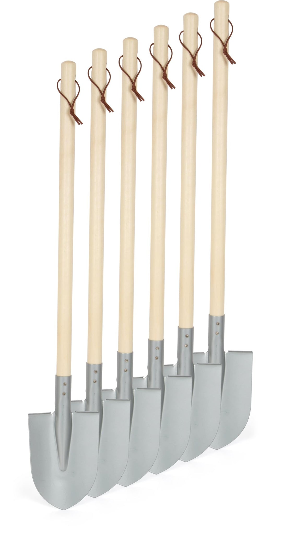 small foot Schaufeln, 6er-Set, grau aus Holz und Metall, kindgerechtes Gartenwerkzeug für Kinder ab