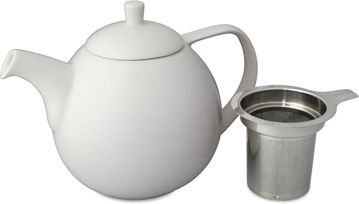 FORLIFE Curve Teekanne mit Teesieb, 1,3 l, Weiss White, White