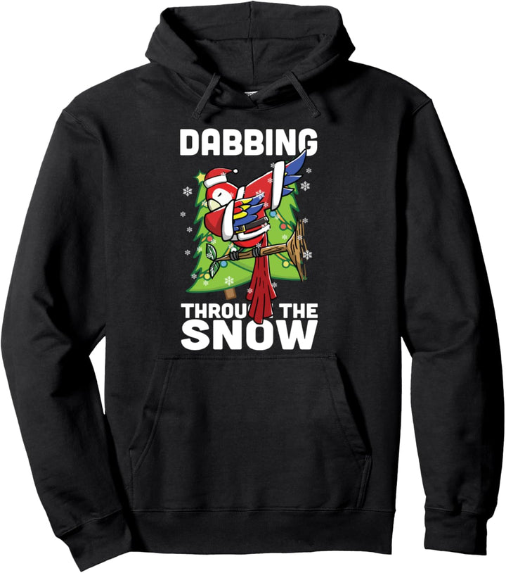 Dabbing Through The Snow Papageien Weihnachten Haustier Pullover Hoodie