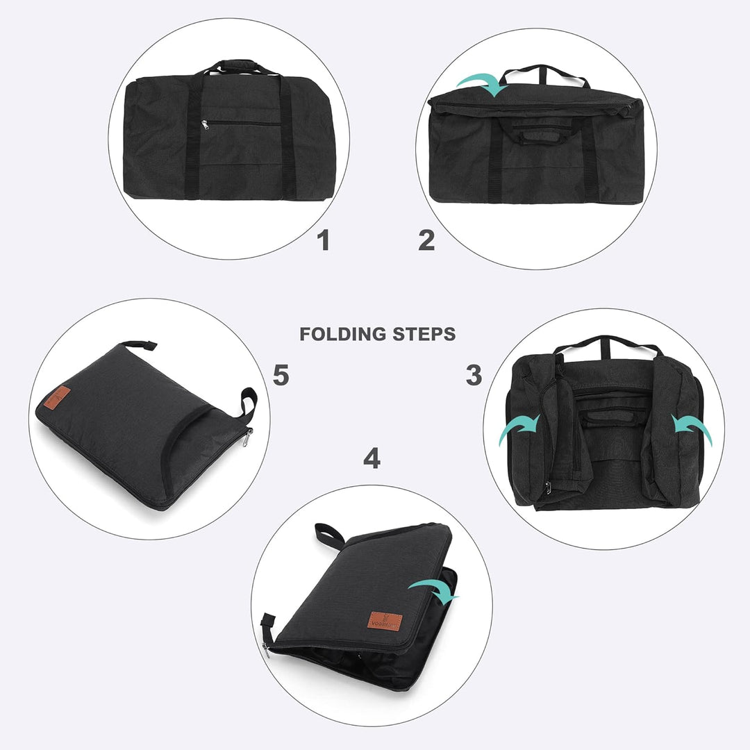 Vogshow Reisetasche grosse Faltbare 80L, Weekender Übernachtungstasche Seesack wasserdicht Sporttasc