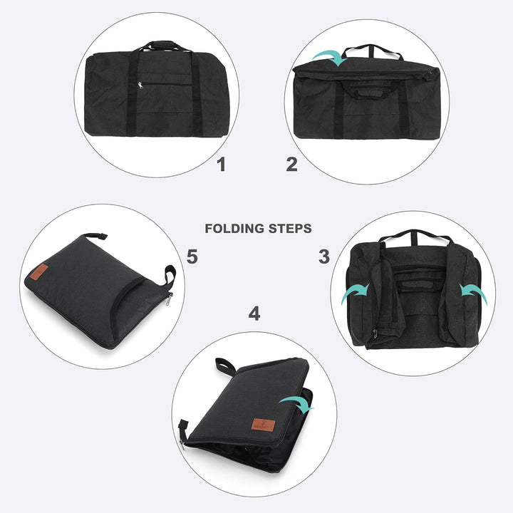 Vogshow Reisetasche grosse Faltbare 80L, Weekender Übernachtungstasche Seesack wasserdicht Sporttasc
