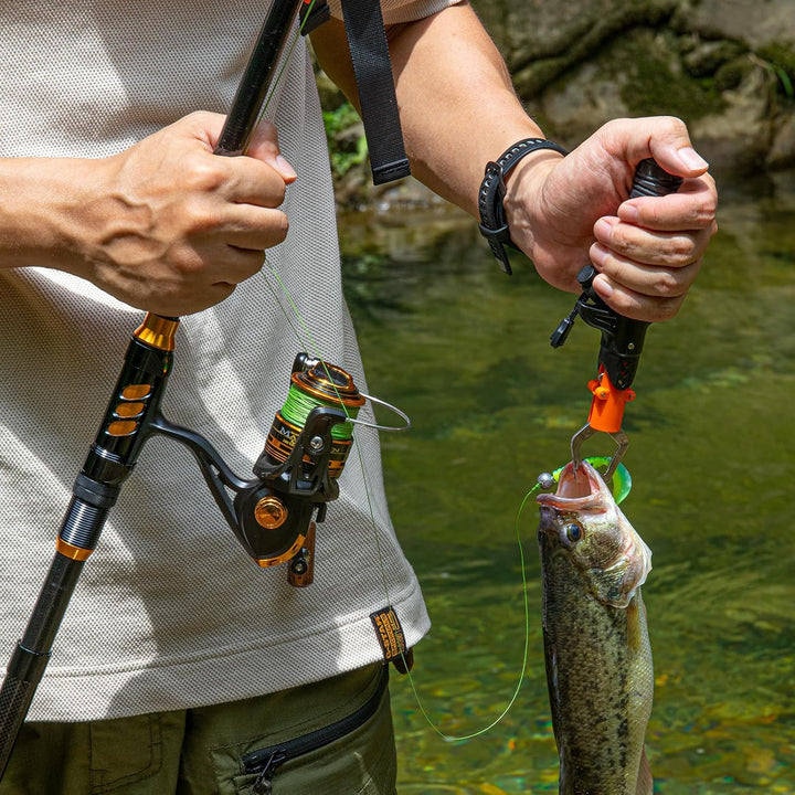 THKFISH Angelrute und Rolle Combo mit Rucksack, Teleskop-Angelrute Spinnrolle Kit mit Angelködern, Z