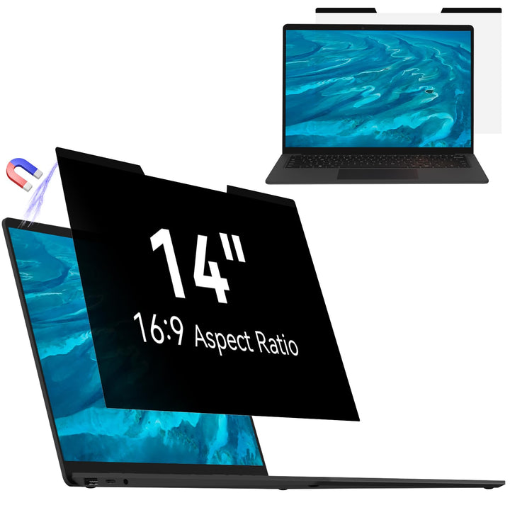 Magnetischer sichtschutz für 14 Zoll Laptop 16:9, Abnehmbarer Sichtschutzfolie, Anti Blaulicht Blend