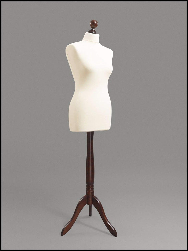 | Schneiderpuppe von LUCCESI | Damen Büste Grösse/Size: XL (44-46) | Bezug Creme-Weiss | Standfuss w
