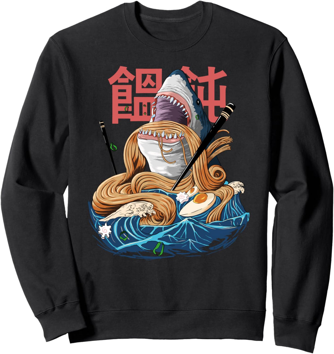 Japanisches Essen Ramen mit Hai Sweatshirt