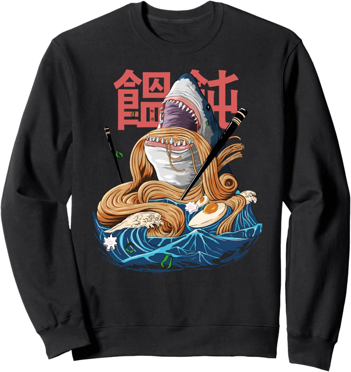 Japanisches Essen Ramen mit Hai Sweatshirt