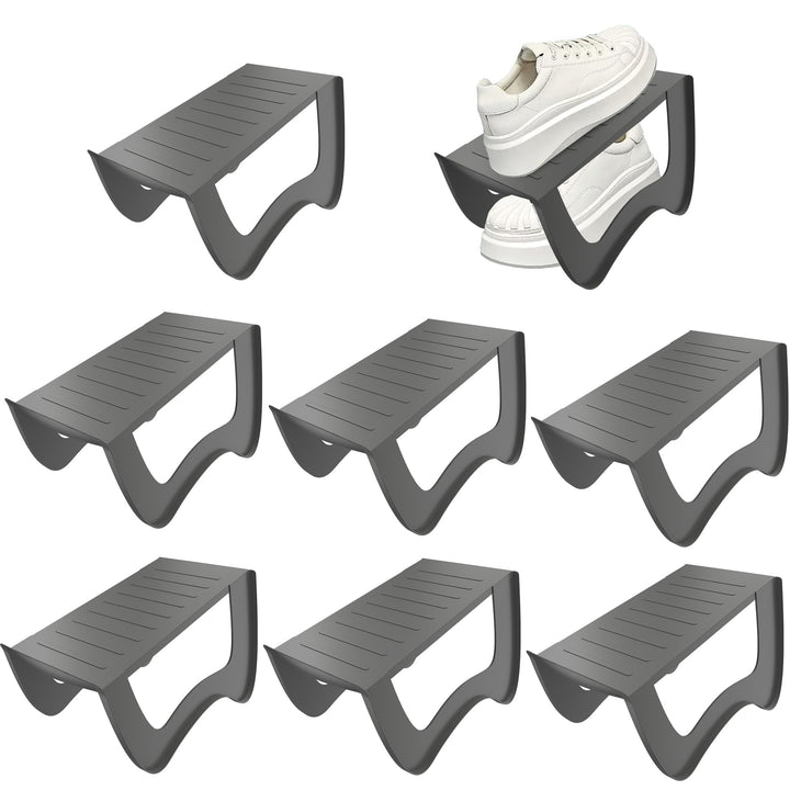 10 Stück Schuhstapler PP Anti-rutsch Schuhschlitz Schuhregale Platzsparend Schuh Organizer Schuhaufb