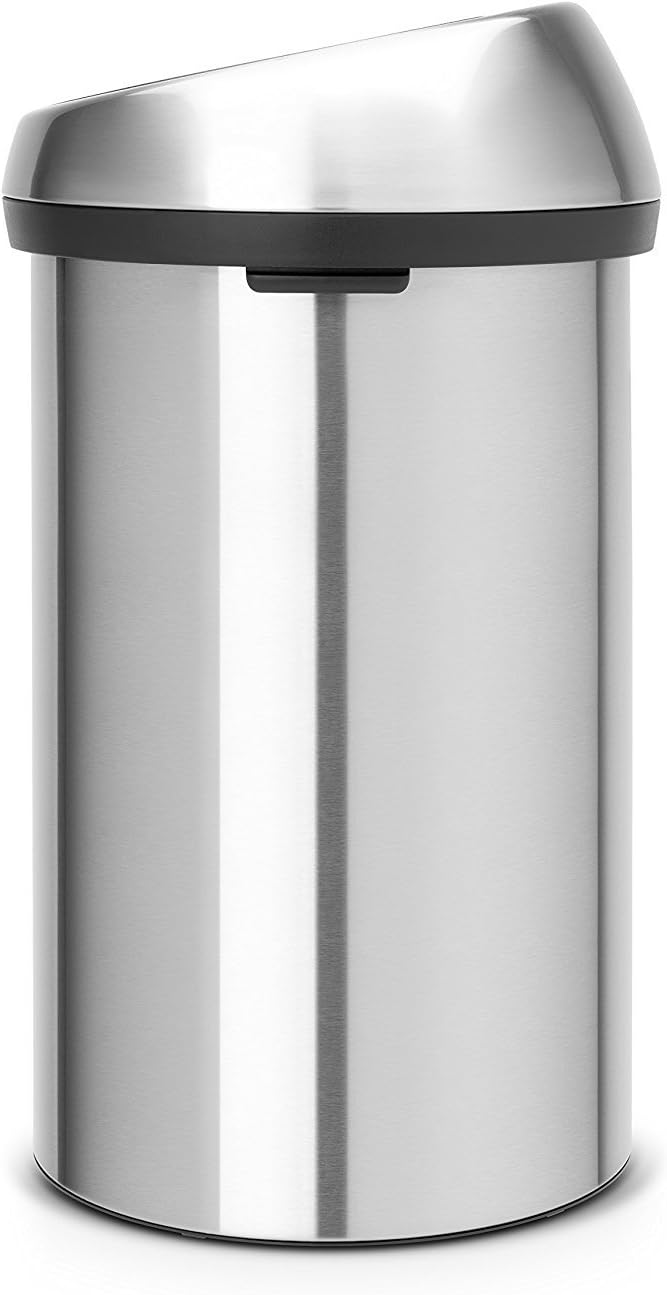 Brabantia Brabantia 60 Liter grosser Küchen-Touch-Mülleimer aus mattiertem Stahl, abnehmbarer Deckel