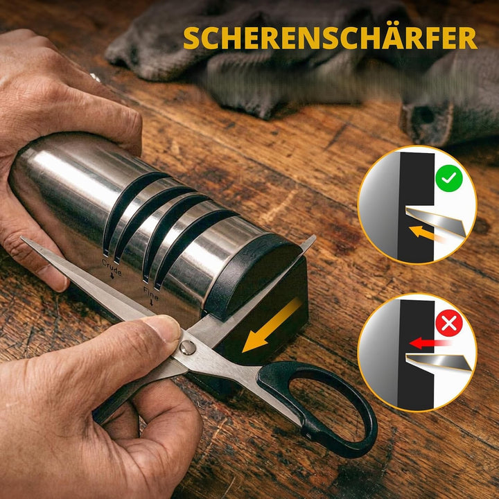 Flechazo Elektrischer Messerschärfer, USB-C Aufladbar, Tragbar, Kunststoff, für Grobe und Feine Klin