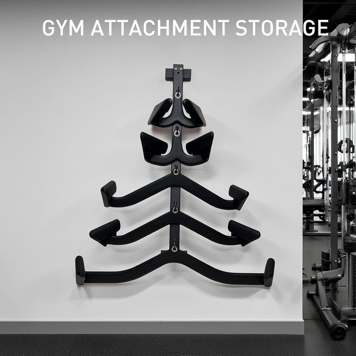 KORIKAHM Lat Pulldown Attachments Storage Rack, Wall Mounted Lat Pull Down Bar Organizer with Heavy