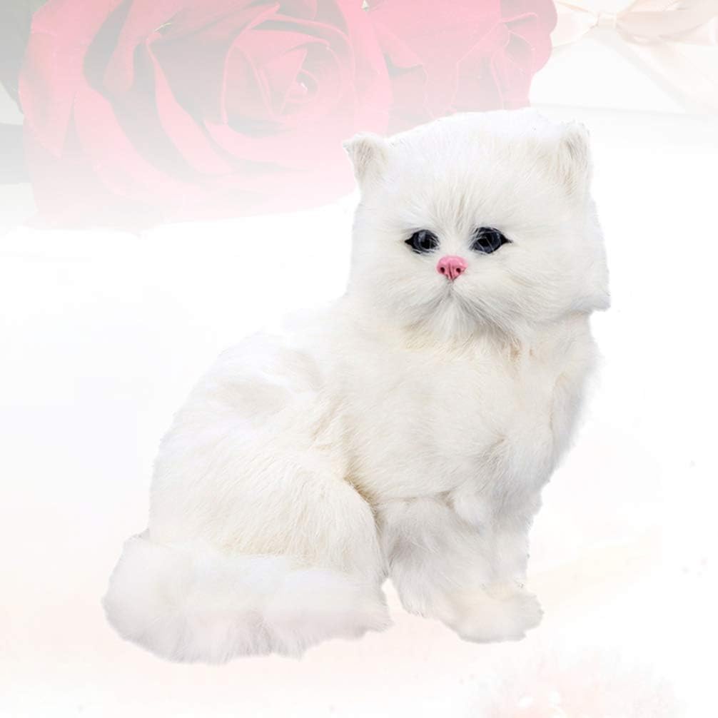 EXCEART Realistische Katze Figur Plüschtiere Katze Sitzende Plüsch Perserkatze Haus Hotel Büro Dekor