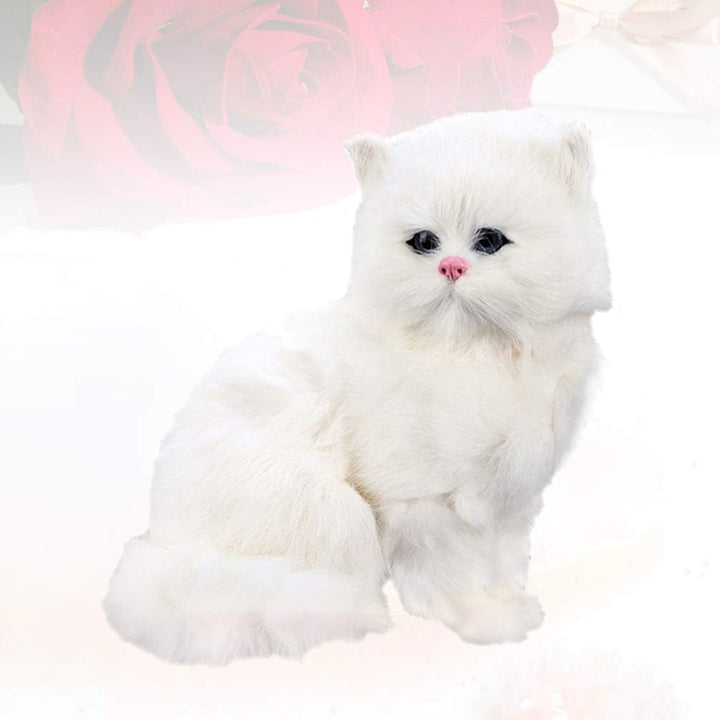 EXCEART Realistische Katze Figur Plüschtiere Katze Sitzende Plüsch Perserkatze Haus Hotel Büro Dekor