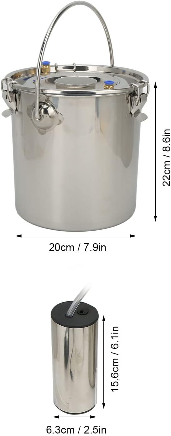 Gaeirt Viehmelkmaschine, 100 - 240 V, geruchlos, 7 l, Ziegenmelkmaschine, Eimer aus Edelstahl 304, H