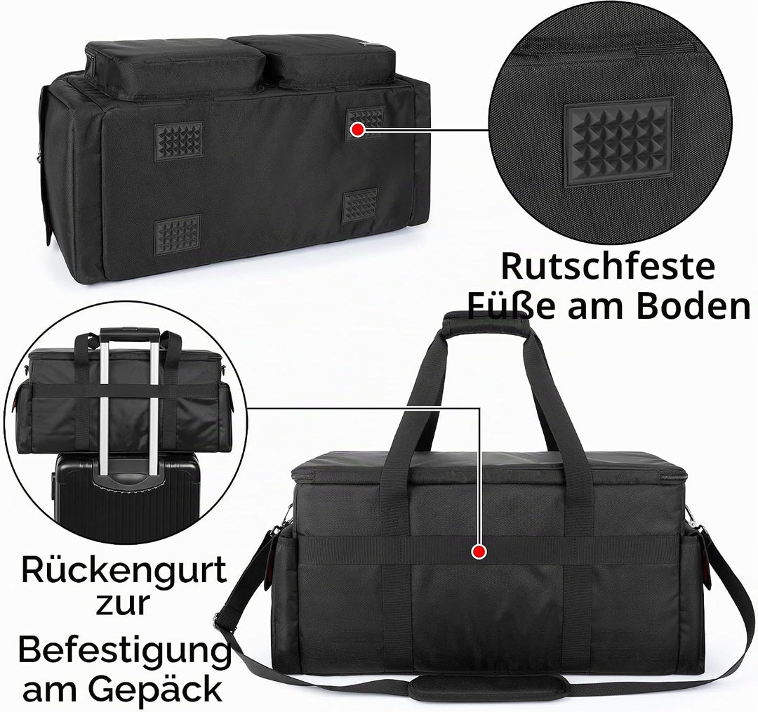 Trunab DJ Tasche, Kabel Organizer Tasche mit Abnehmbarem Gepolstertem Boden und 9 Trennwänden, Trage