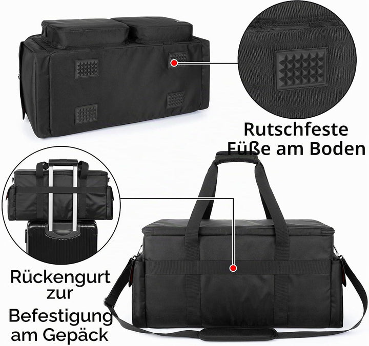 Trunab DJ Tasche, Kabel Organizer Tasche mit Abnehmbarem Gepolstertem Boden und 9 Trennwänden, Trage