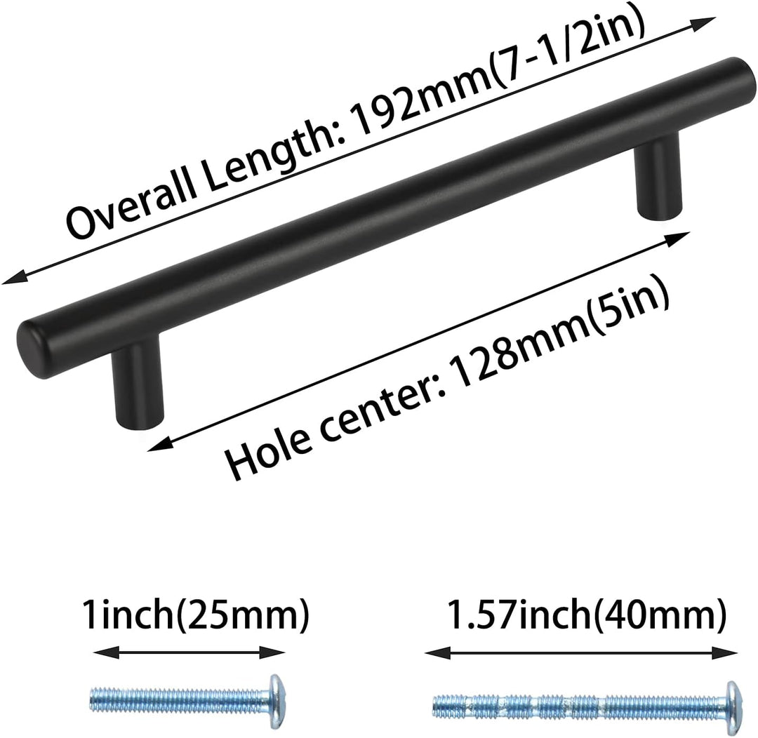 LONTAN 25 Stück Küchengriffe Schwarz 128mm lochabstand Griffe für Küchenschränke Möbelgriffe Schrank
