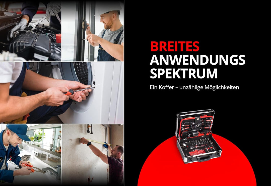 Mephisto Werkzeugkoffer - Werkzeugkoffer - Premium XL Werkzeugset mit Chrom- Vanadium Werkzeug bestü