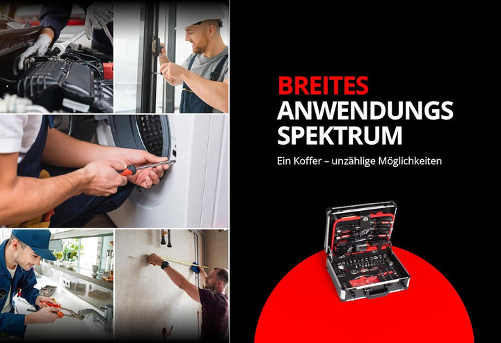 Mephisto Werkzeugkoffer - Werkzeugkoffer - Premium XL Werkzeugset mit Chrom- Vanadium Werkzeug bestü
