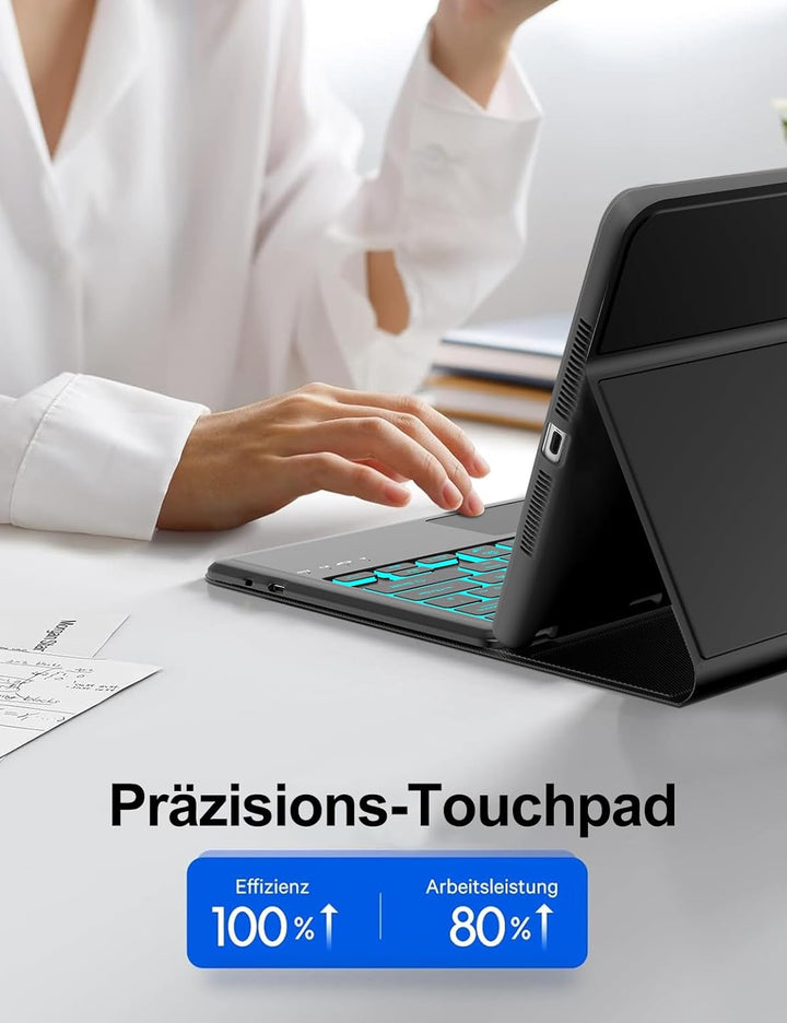 WINCHKING Hülle mit Tastatur iPad Pro 12,9 Zoll 2015/2017 (1./2. Gen) - 7 Farben Beleuchtete Kabello