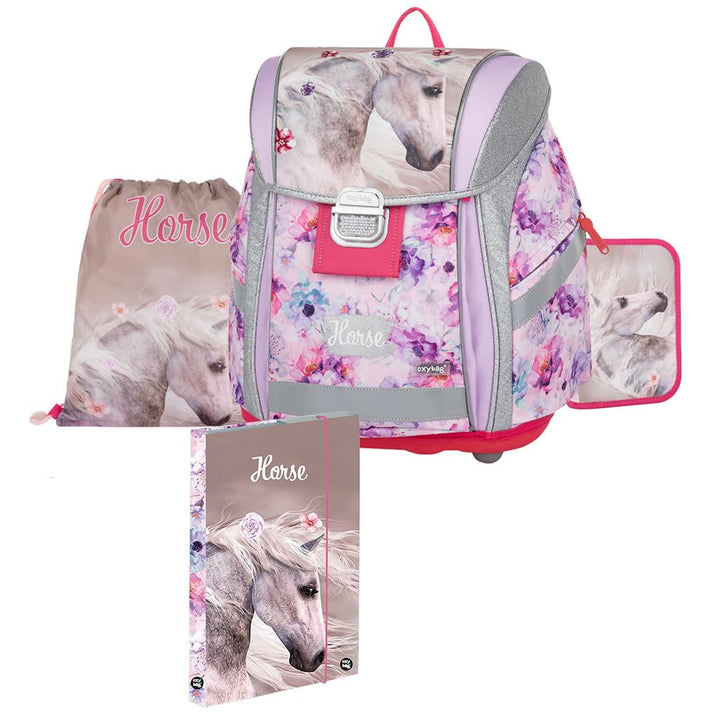 PREMIUM LIGHT Schulset 4 set für 1.-3. Klasse | Ergonomischer Schulrucksack, Sportbeutel, A4 Box & F