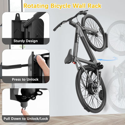 Fahrrad Wandhalterung, Wyxron Fahrradträger Vertikal Fahrradständer Schwenkbare 32kg Tragkraft mit F