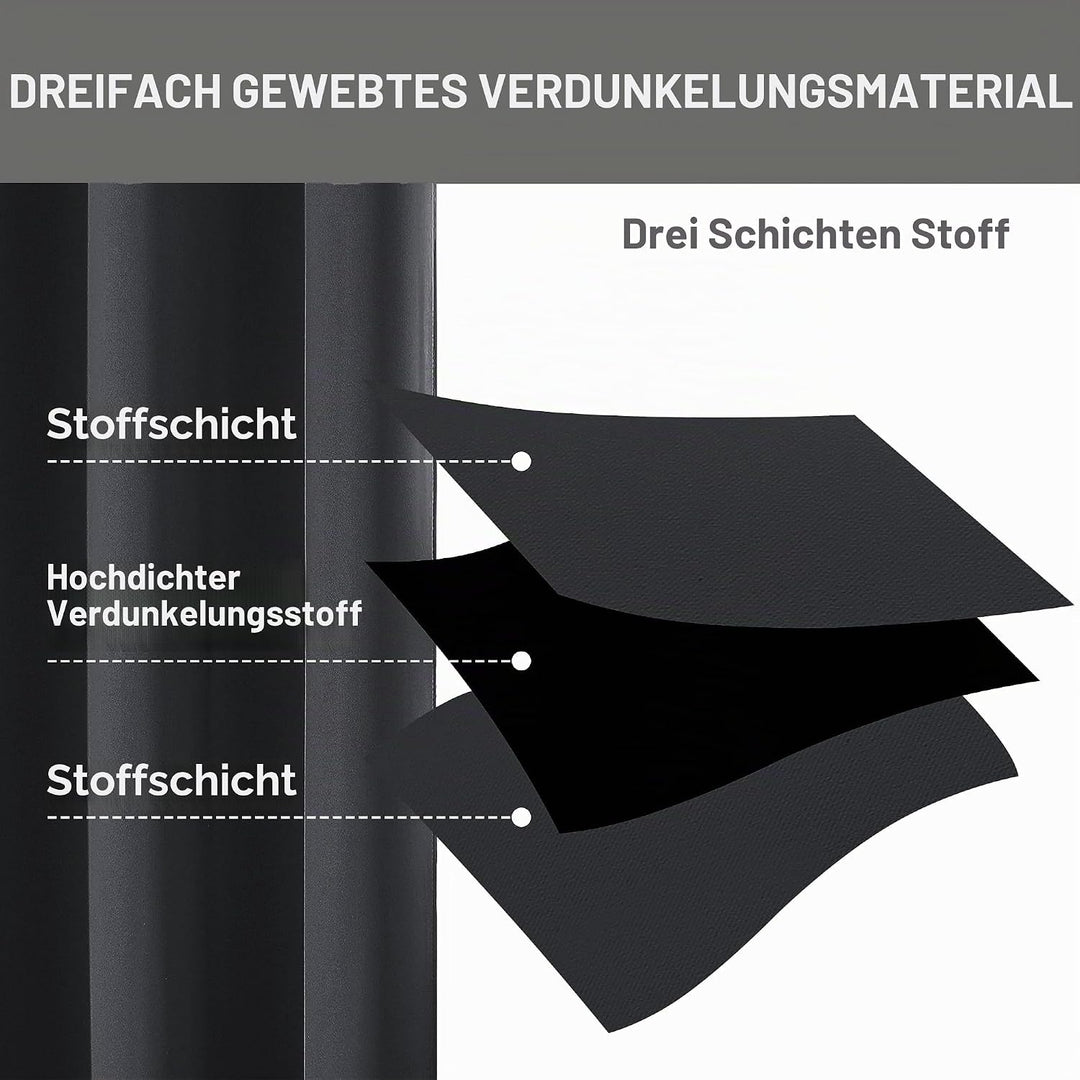 CUCRAF Ösen Kurze Vorhänge Fensterbehandlung Verdunkelungsvorhänge Raumdekoration - H137 x B132cm He