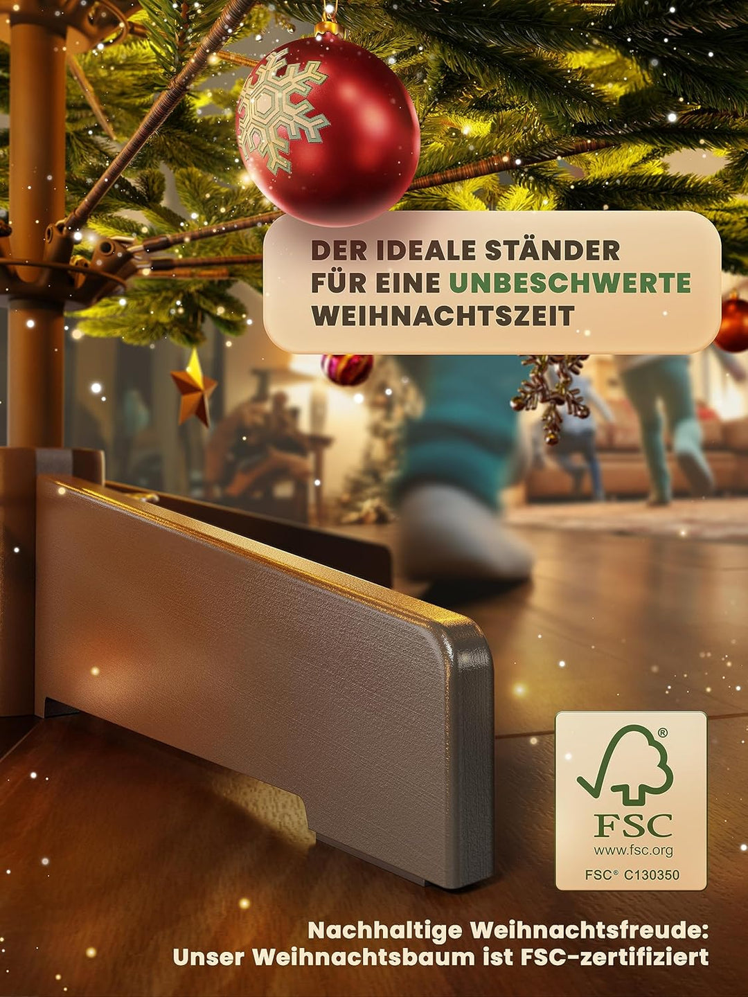 Weihnachtsbaum künstlich [100% Spritzguss] - Naturgetreuer Tannenbaum mit Stabiler Spitze | Premium