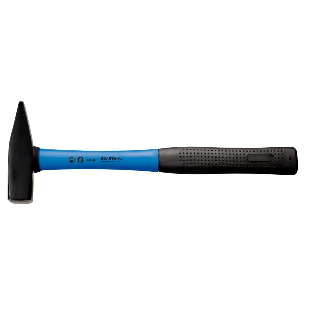SW-Stahl 50408L Schlosserhammer mit Fiberglas-Stiel 800g I Werkzeughammer mit Fiberglasstiel I Hamme