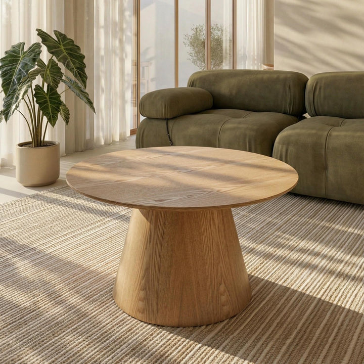 Furnhouse Ibbe Design Runder Natur Couchtisch Wohnzimmertisch ø60x40 cm Eichenoptik Design Skandinav