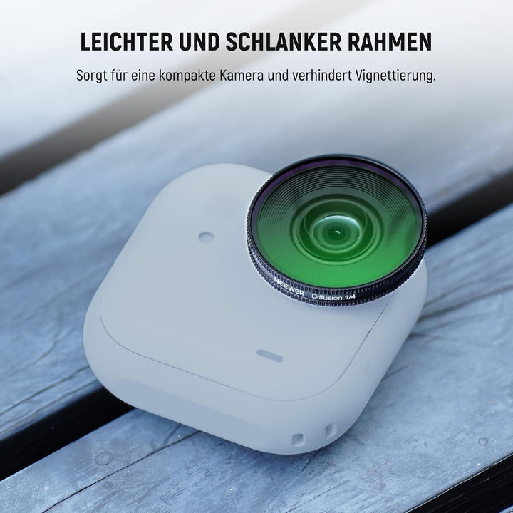 NEEWER 1/4 Black Diffusion Filter für einen filmischen Nebeleffekt, kompatibel mit der Insta360 GO U