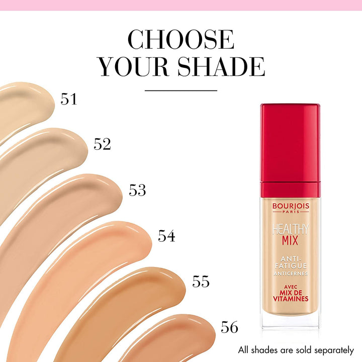 3x Bourjois Healthy Mix Anti Fatigue Concealer - 53 Fonce Dark