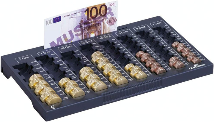 Durable Geldzählbrett Euroboard L, 324 x 190 x 34 mm, Kunststoff, anthrazit, 178058 1 Banknotenfach,