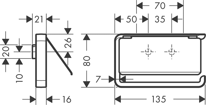 AXOR Universal Papierrollenhalter mit Abdeckung, Zubehör, Chrom mit