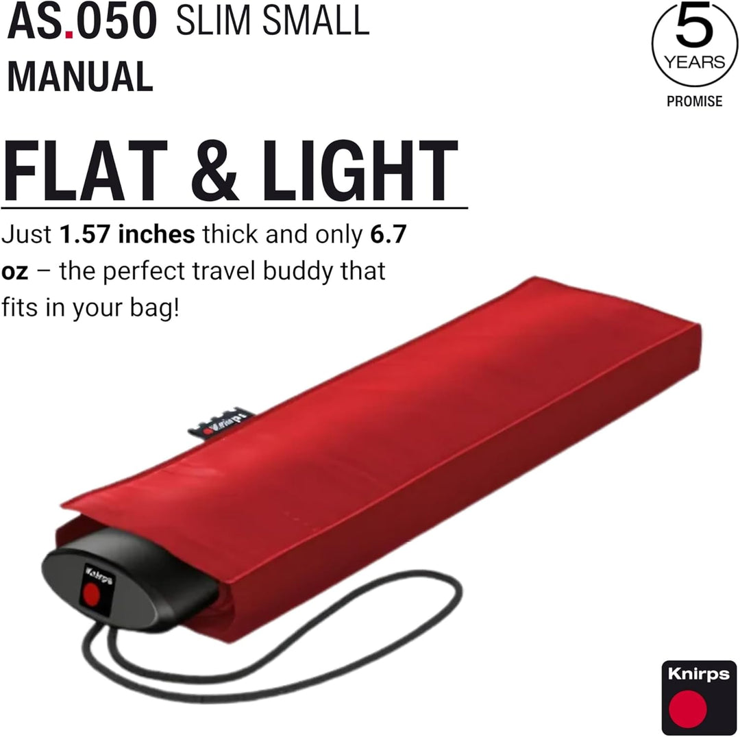 Knirps Taschenschirm AS.050 Slim Small Manual - Der flachste Superleicht - Klein und kompakt - 25 cm
