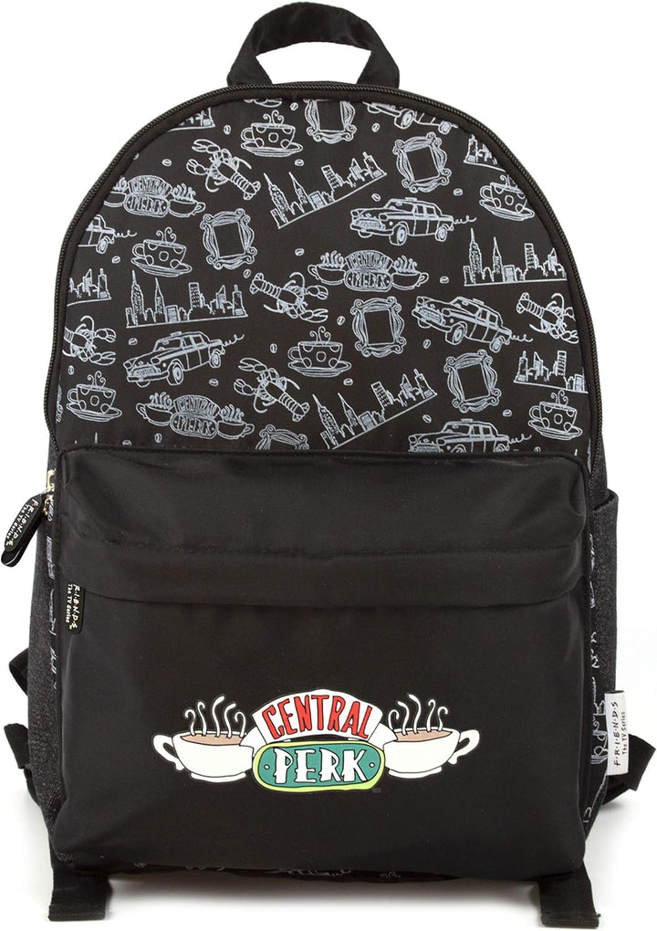 Freunde Kinder Rucksack Central Perk Logo für Mädchen und Jungen Schwarze Reissve Einheitsgrösse