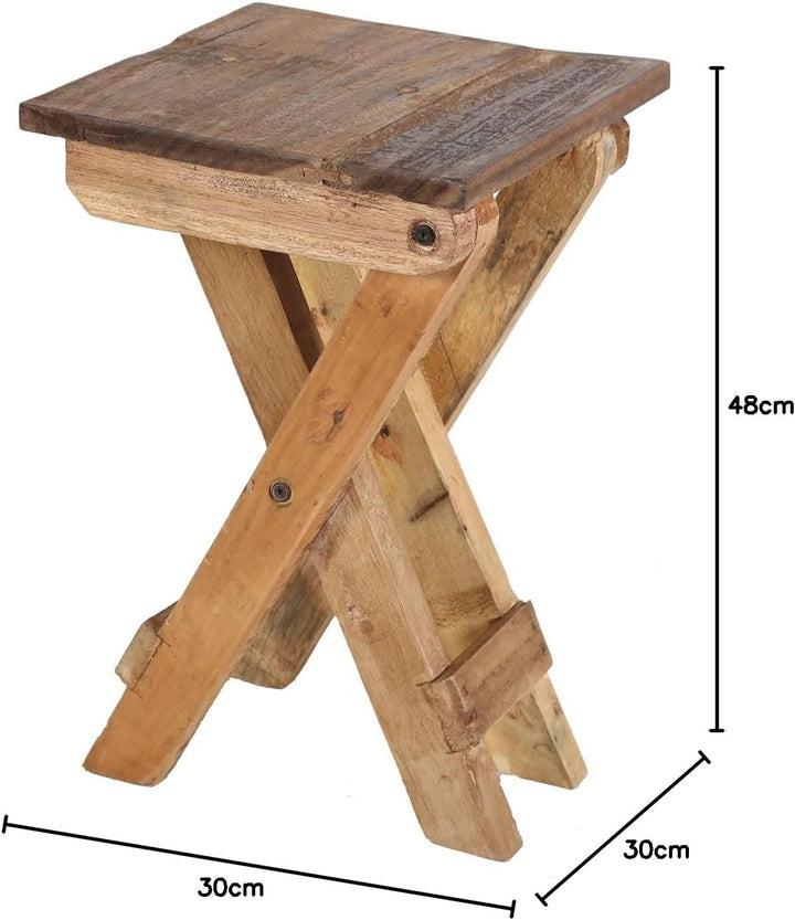 Casa Moro Teak Holz Beistelltisch Leoni Klapphocker Klapptisch Gartenhocker massiv Holzhocker Blumen